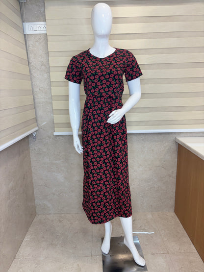 Black Ditsy Floral Print Maternity Maxi