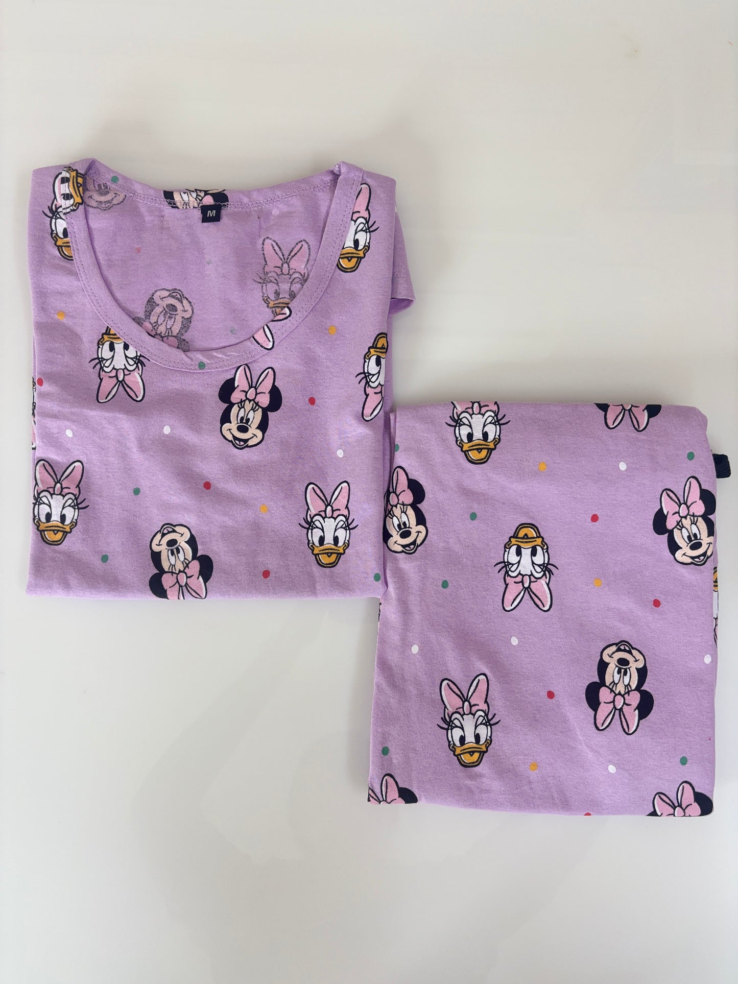Lavender Minnie & Daisy Print T-Shirt and 3/4th Coords