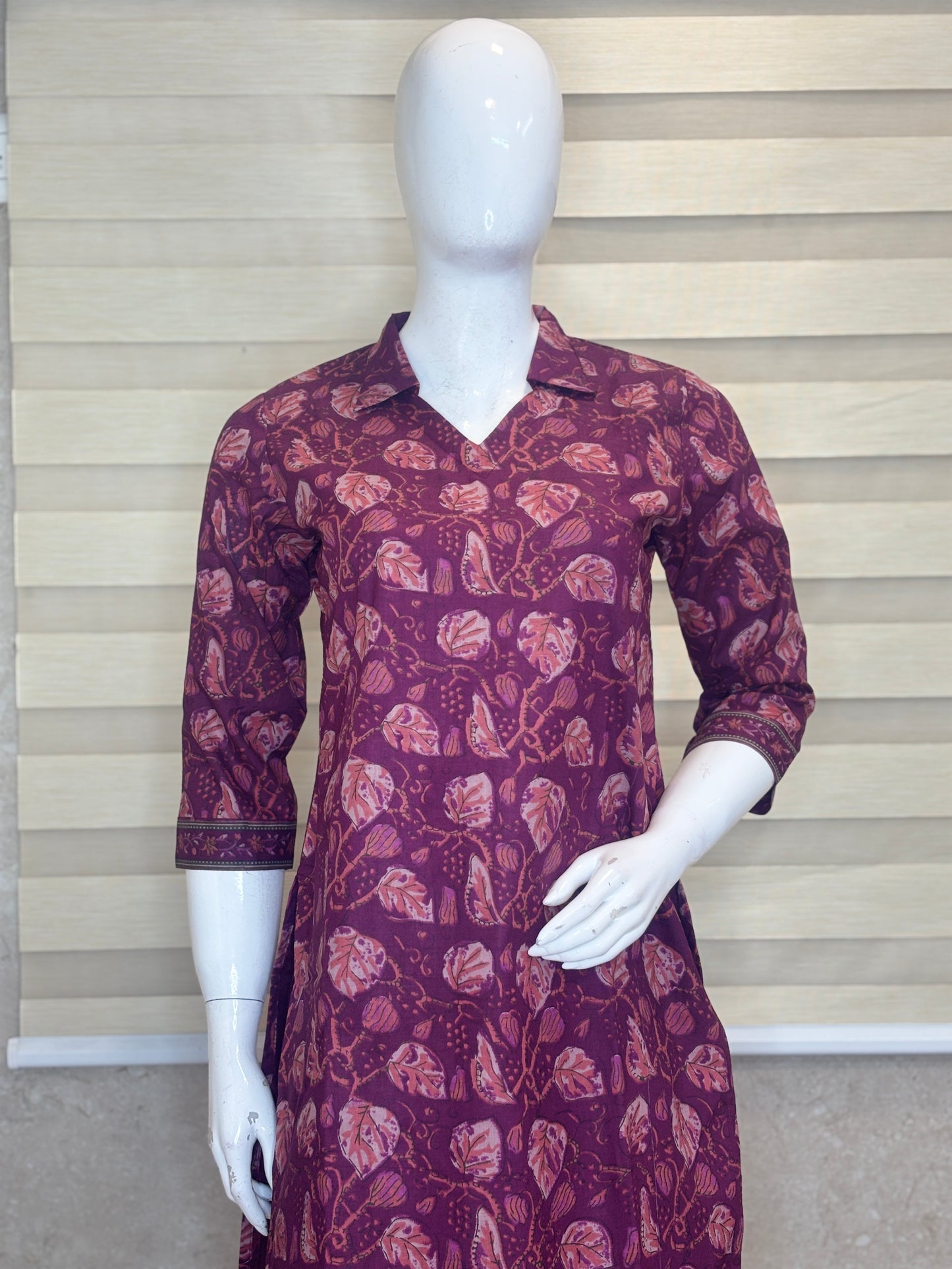 Wine Leaf Vine Printed Cotton Co-ord Set