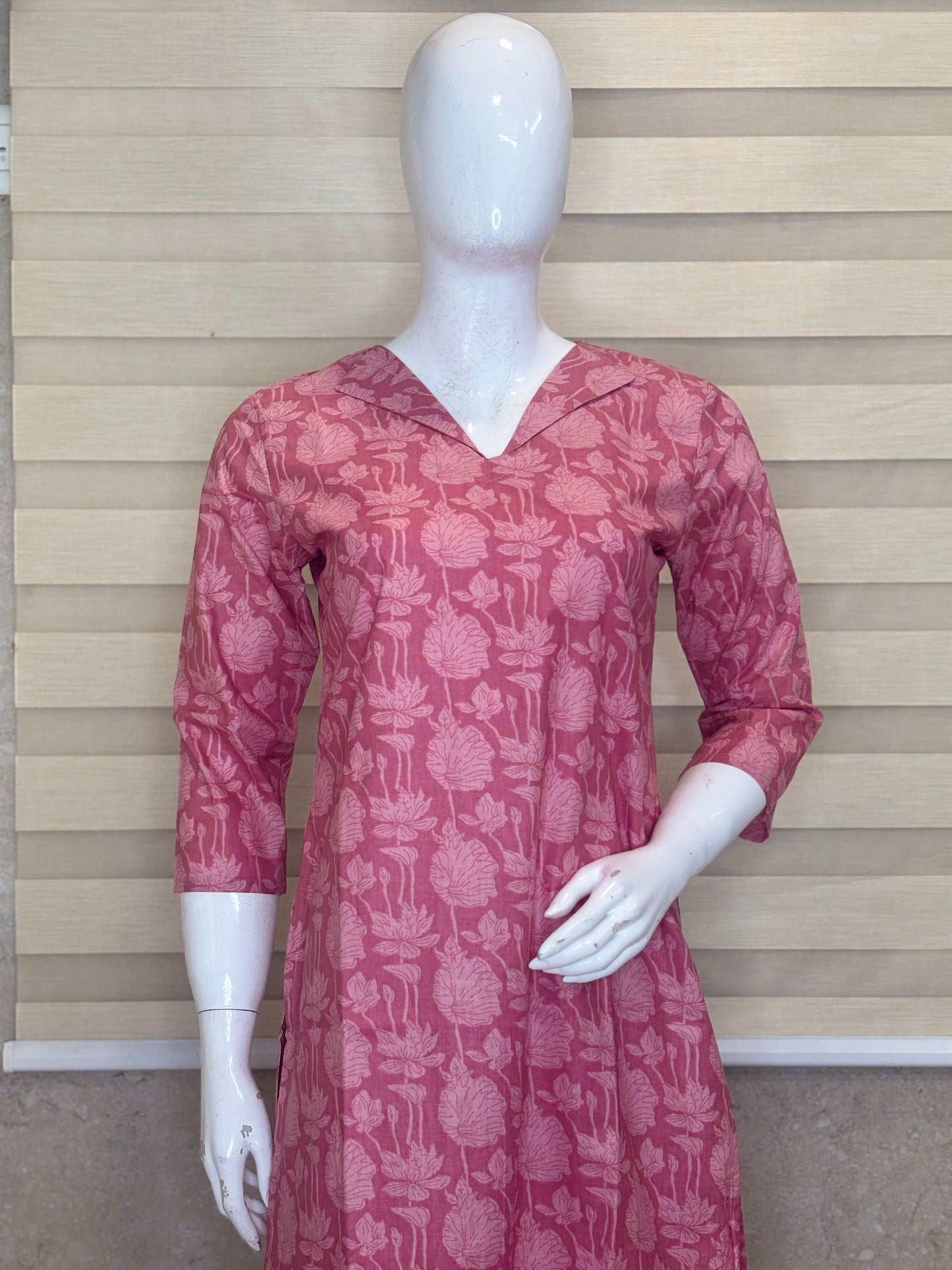 Dusty Rose Floral Buta Printed Cotton Co-ord Set