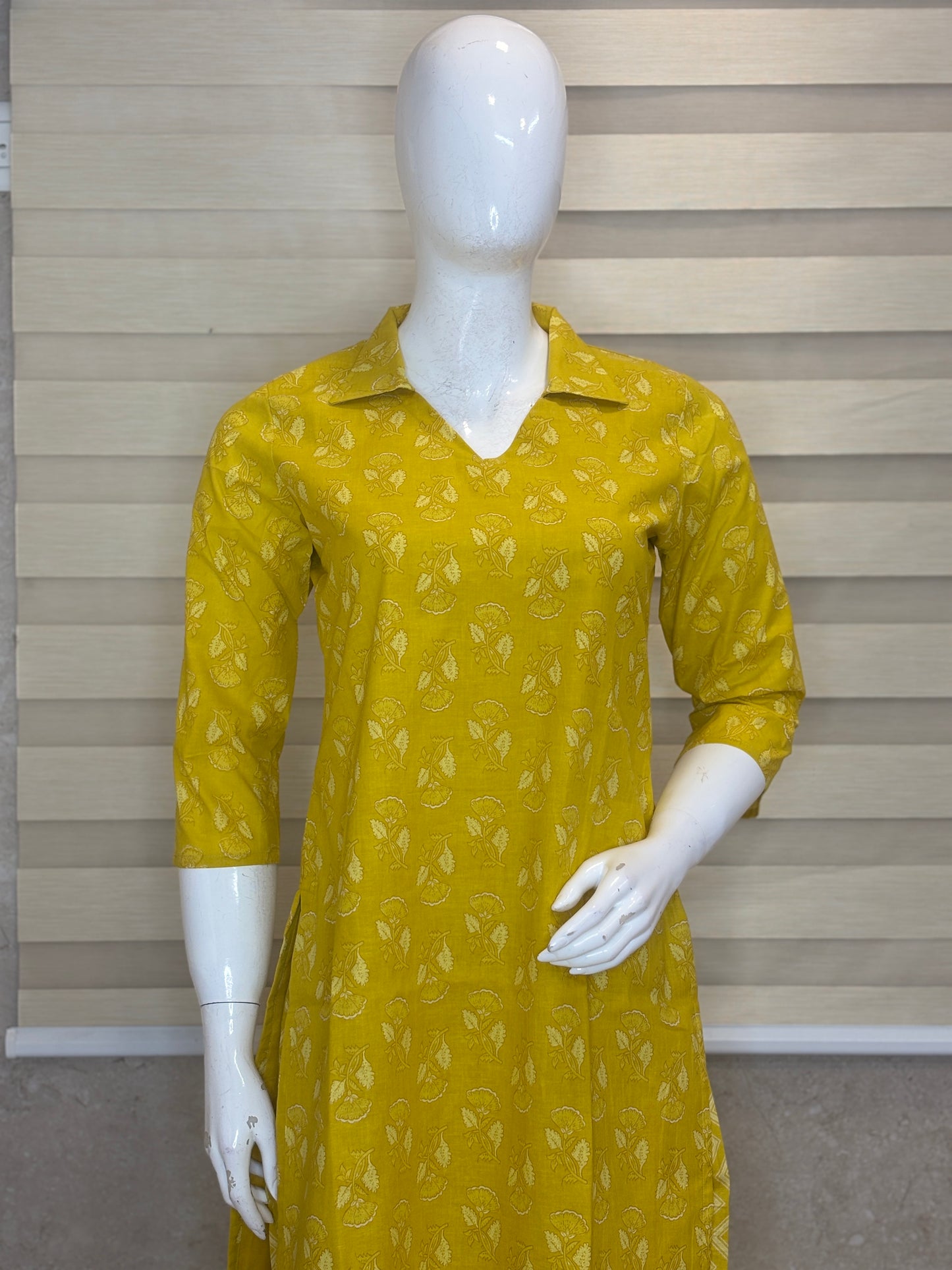 Mustard Leaf Buti Printed Cotton Co-ord Set
