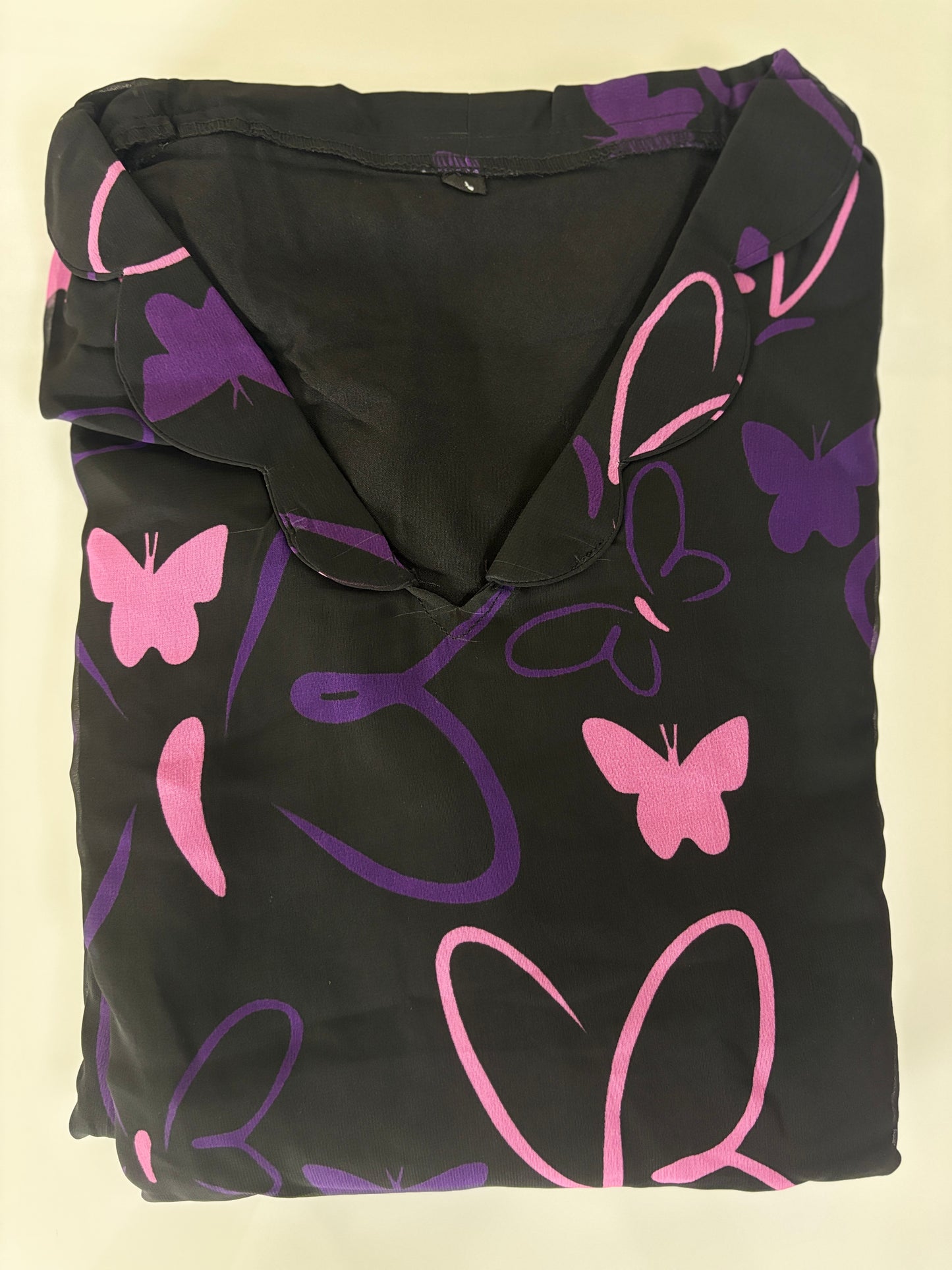 Black Butterfly & Heart Print Non-Feeding Maxi