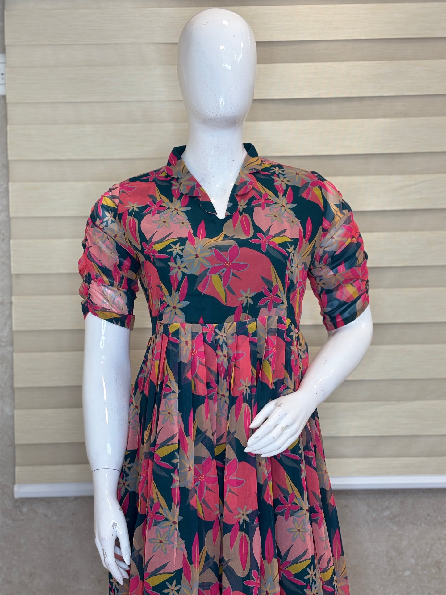 Dusty Rose Tropical Floral Print Non-Feeding Maxi