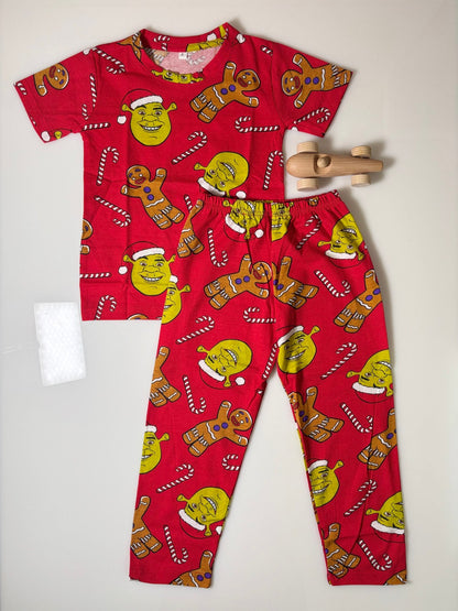 Red and Joker Style Printed T-Shirt and Pant Co-ords