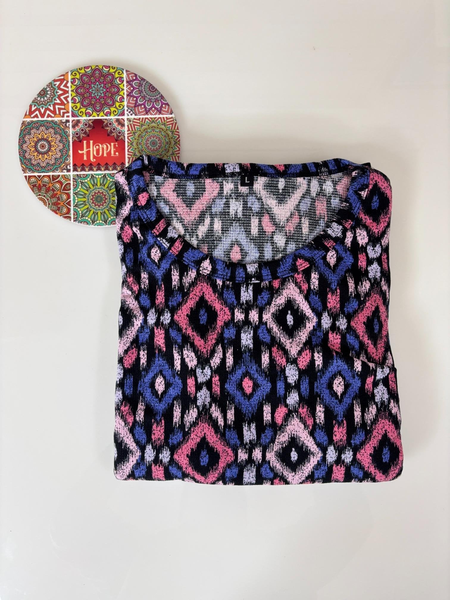 Crush Fabric Blue Geometric Printed Feeding Maxi