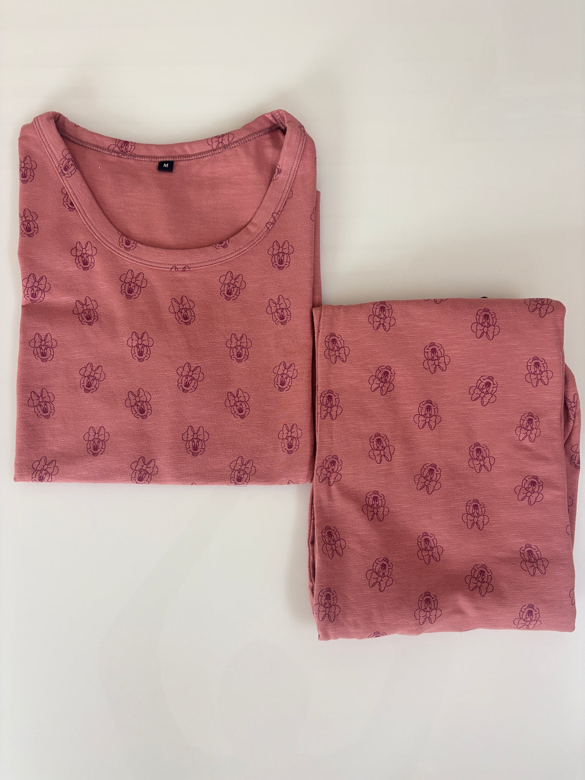 Dusty Rose Tiny Floral Butti Print T-Shirt with 3/4th Co-ords
