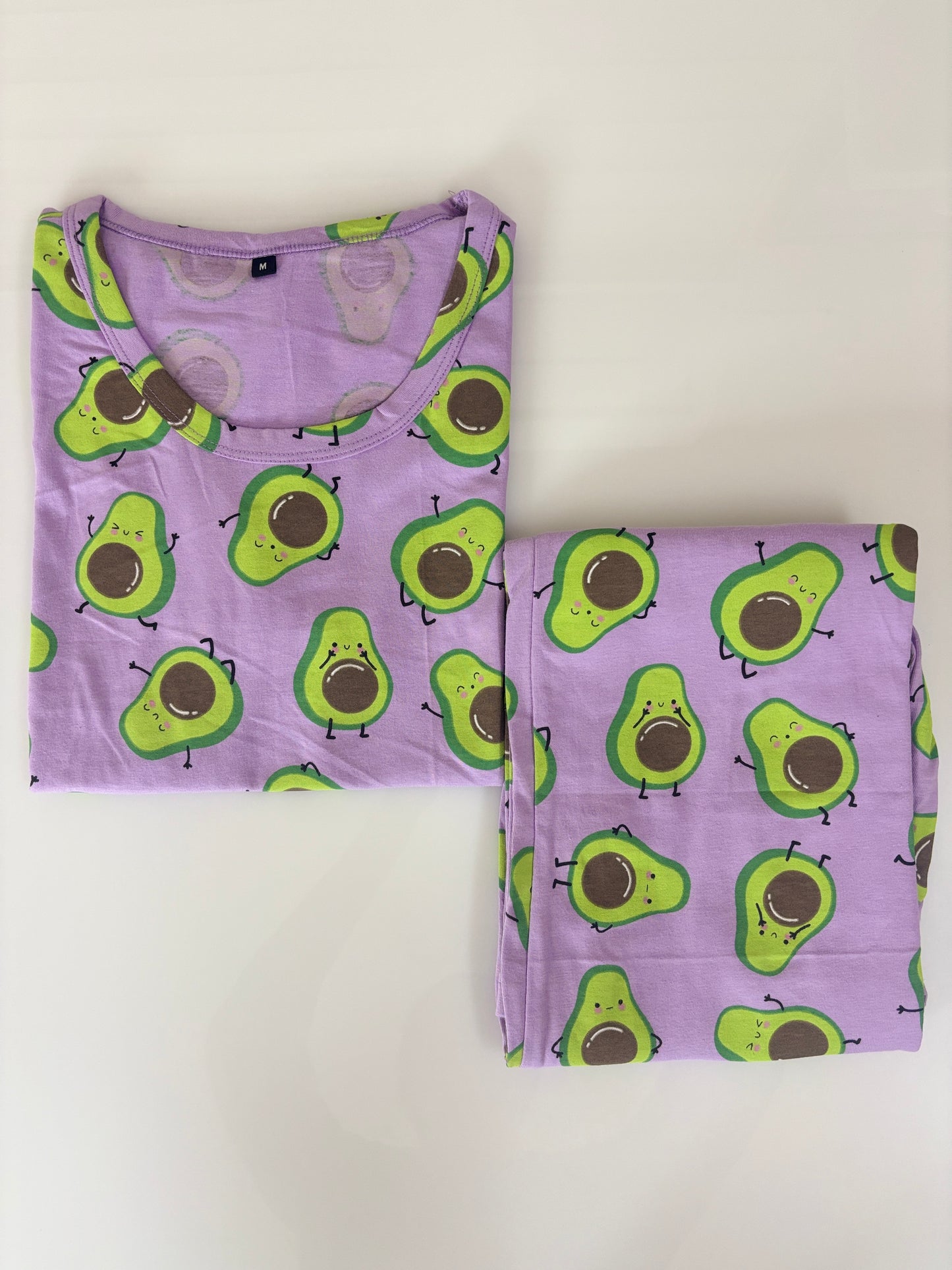 Lavender Purple Avocado Print T-Shirt with 3/4th Co-ords