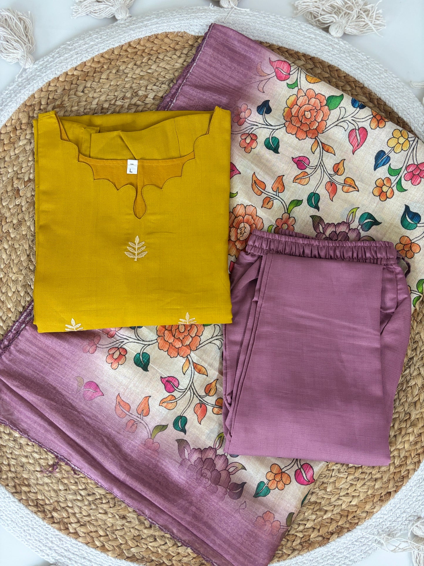 Golden Mustard Heritage Kurta Set