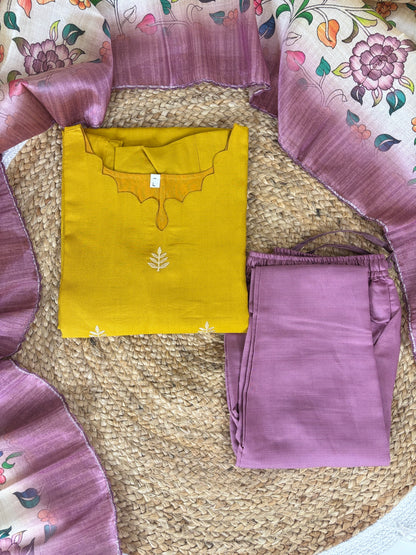Golden Mustard Heritage Kurta Set