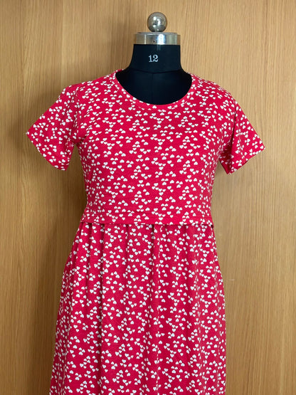 Cherry Red Mini Heart Print  Feeding Max