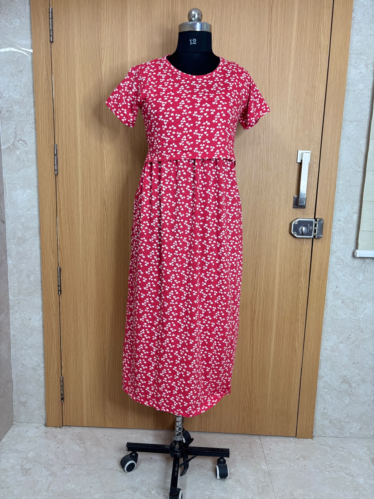 Cherry Red Mini Heart Print  Feeding Max