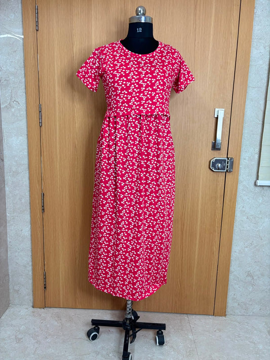 Cherry Red Mini Heart Print  Feeding Max
