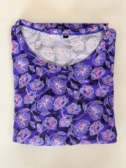 Royal Purple Floral Print Feeding Maxi
