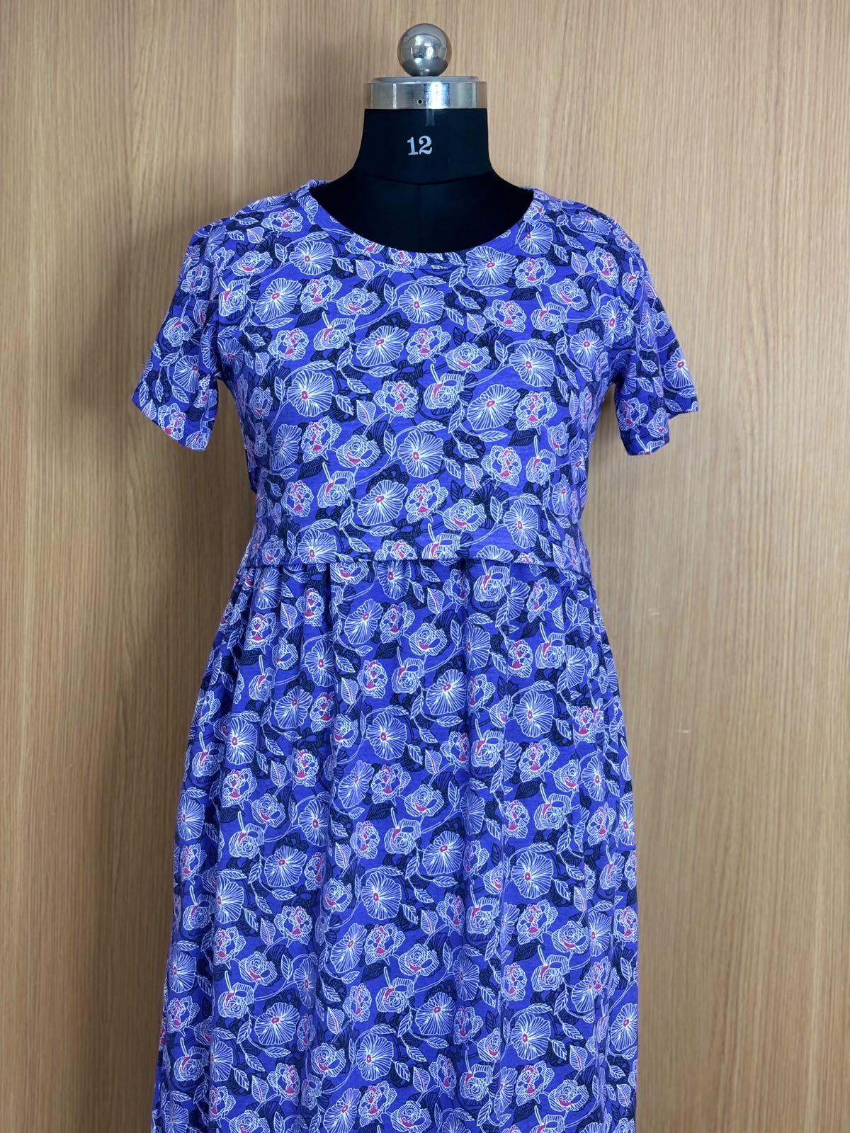 Royal Purple Floral Print Feeding Maxi