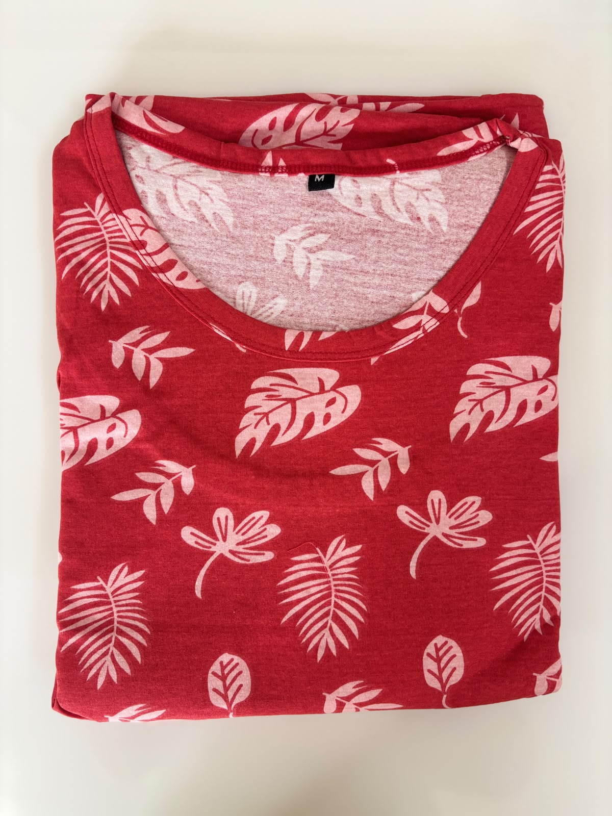 Cherry Red Tropical Leaf Print Feeding Maxi