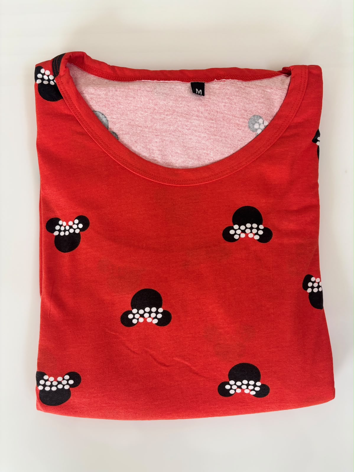 Tomato Red Character Print Cotton Hosiery Feeding Maxi