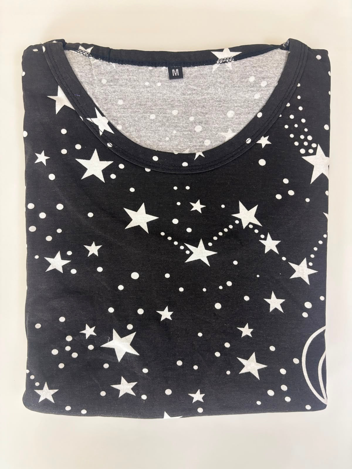 Black Galaxy Space Print Cotton Hosiery Feeding Maxi