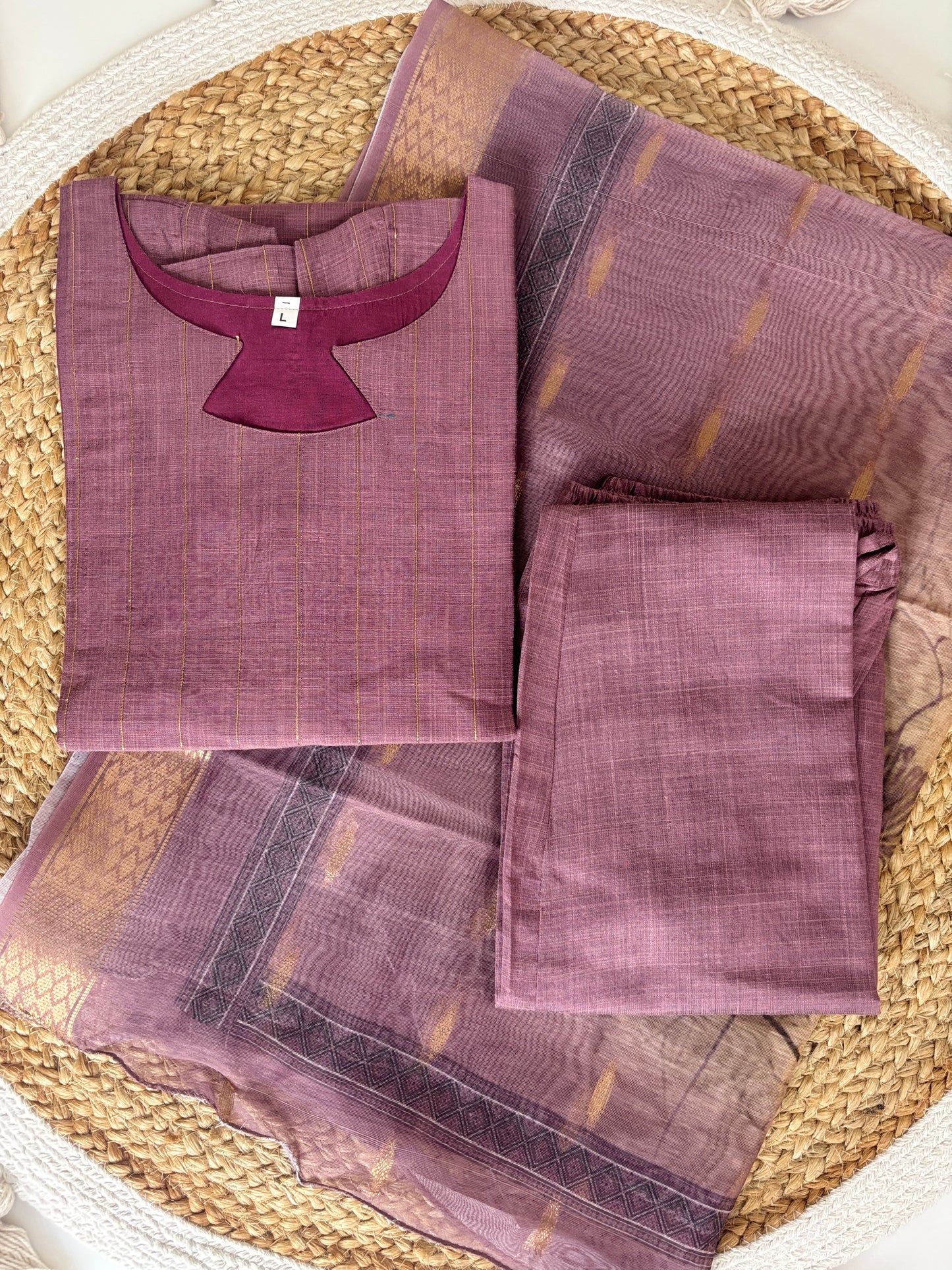 Mulberry Grace Cotton Silk Kurta Set