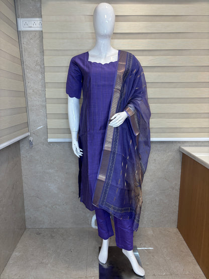 Royal Amethyst Cotton Silk Kurta Set
