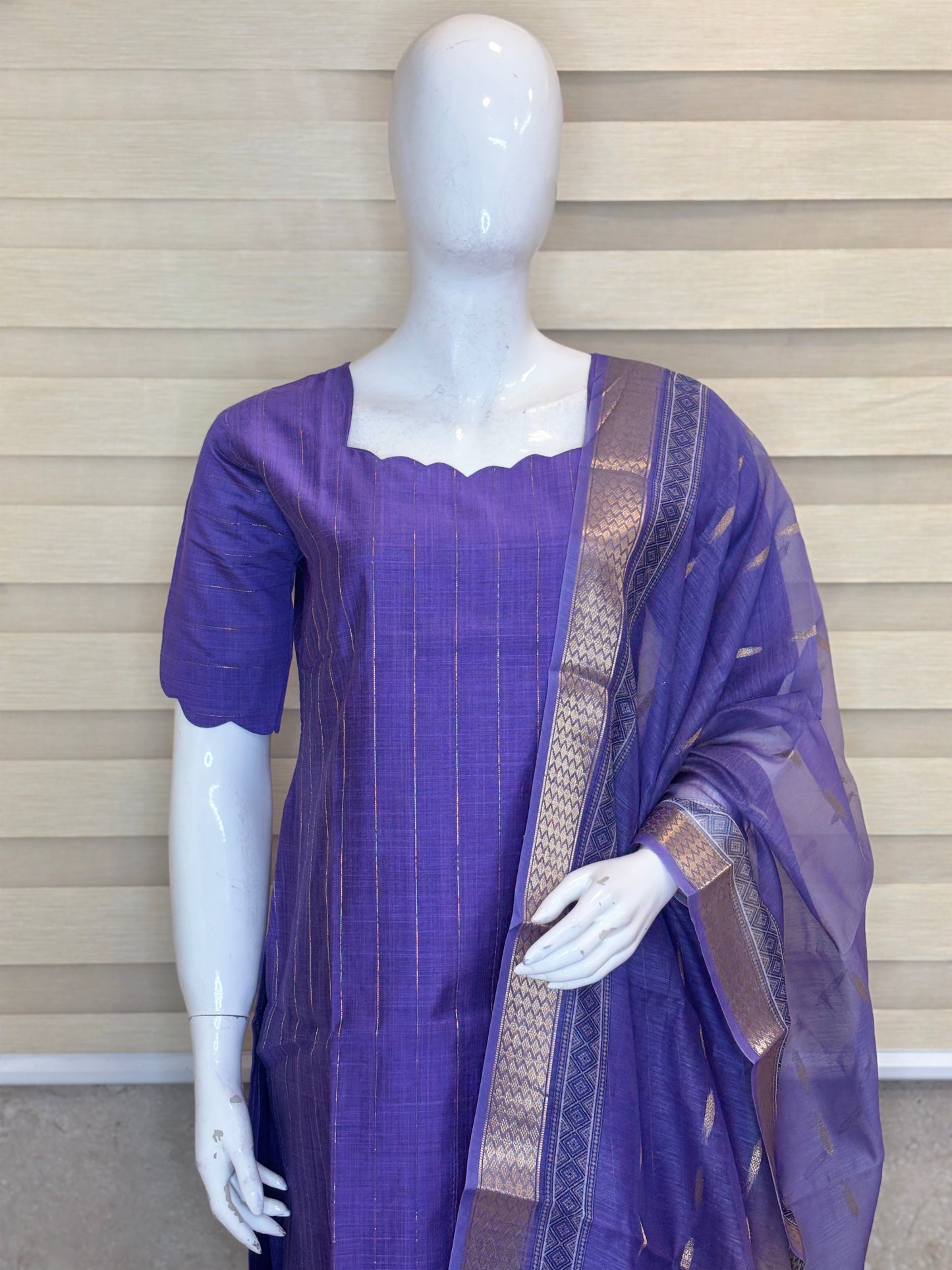Royal Amethyst Cotton Silk Kurta Set