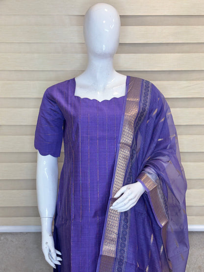 Royal Amethyst Cotton Silk Kurta Set