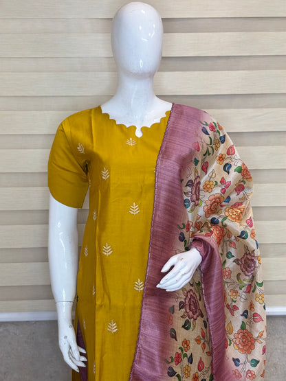 Golden Mustard Heritage Kurta Set