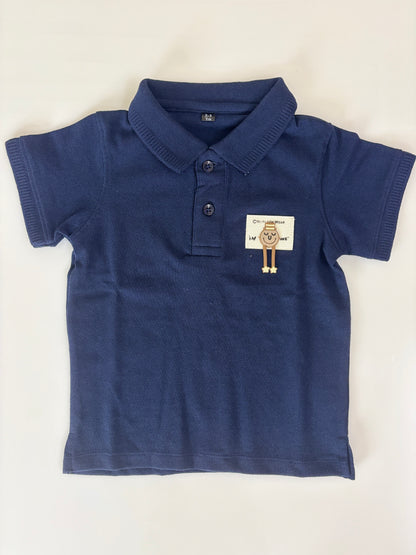 Royal Blue Solid Kids Polo Collar T-Shirt