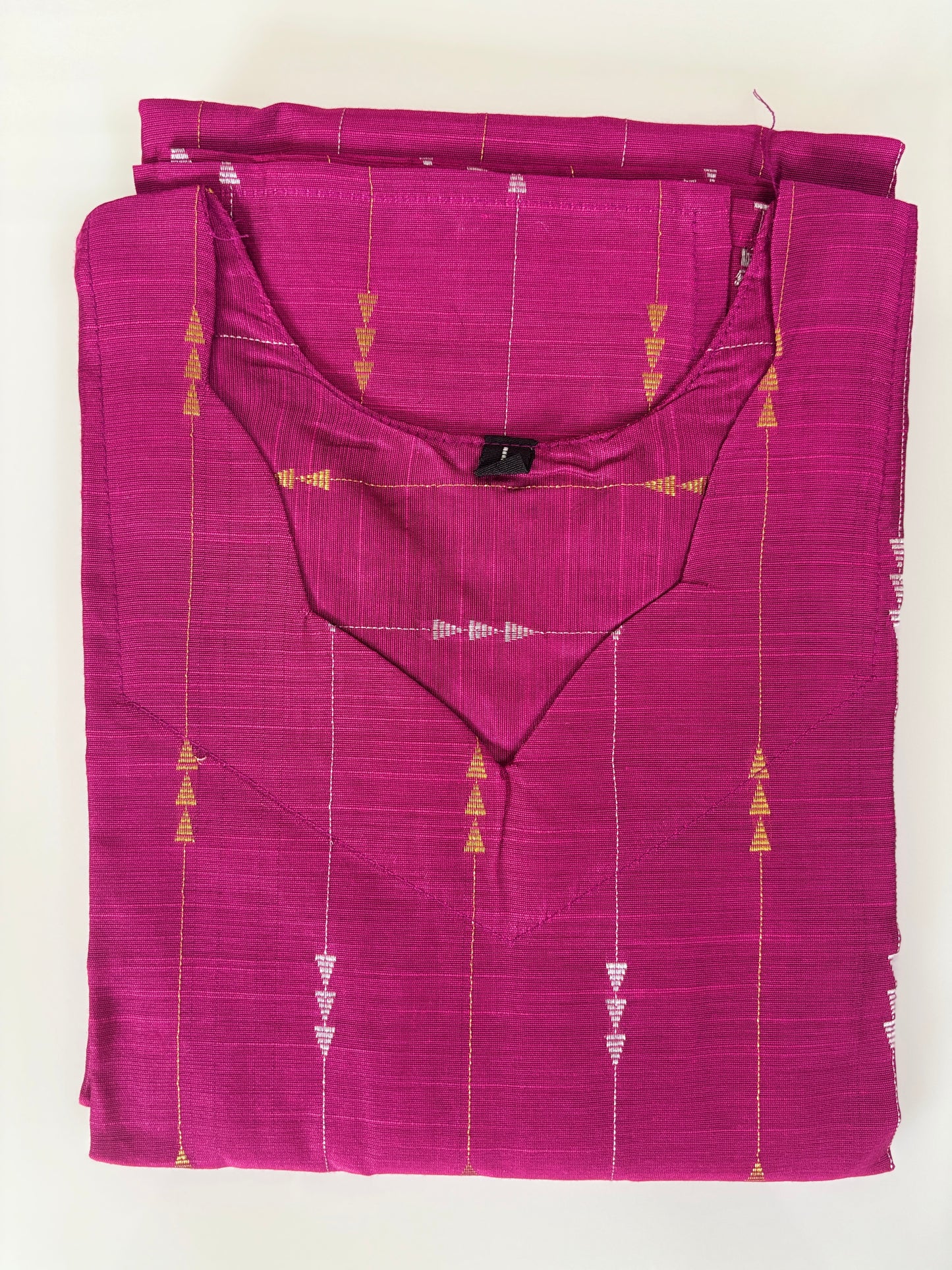Rani Pink Golden Stripe Straight Kurti