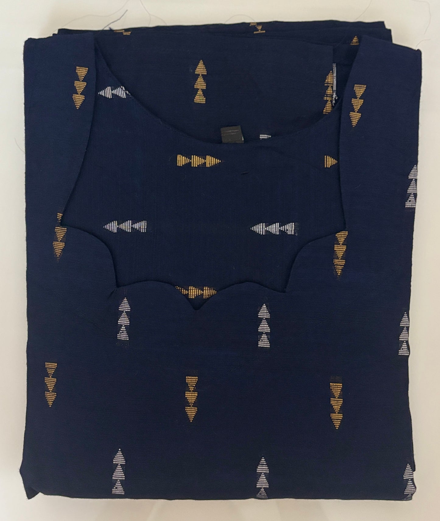 Navy Blue Metallic Buti Straight Kurti
