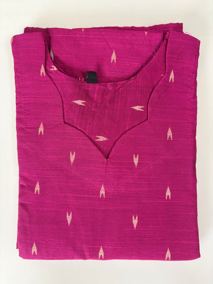 Magenta Pink Mini Buti Straight Kurti