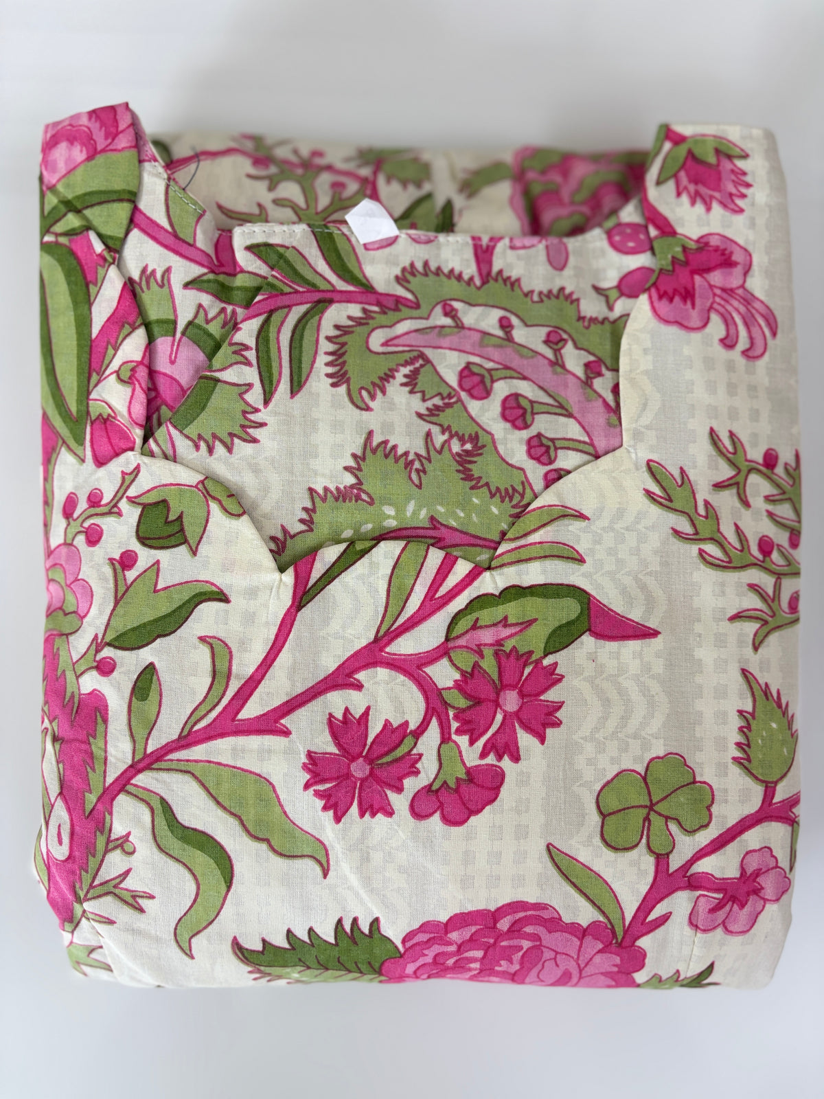 Mul Cotton Ivory Cream Pink Floral Garden Print Non Feeding Maxi
