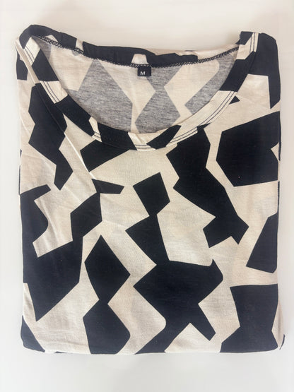 Beige Abstract Geometric Print Maternity Maxi