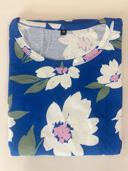 Royal Blue Daisy Floral Lounge Frock