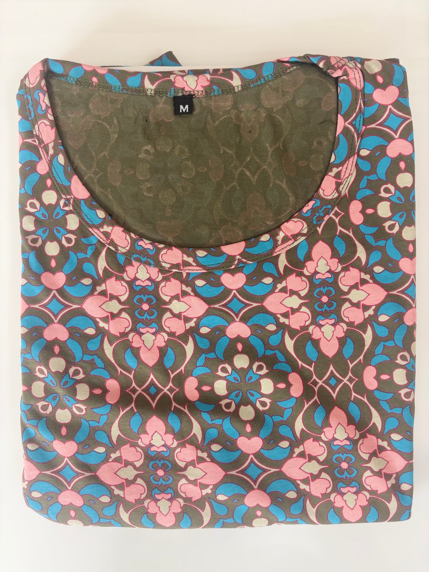 Teal Pink Floral Lounge Frock