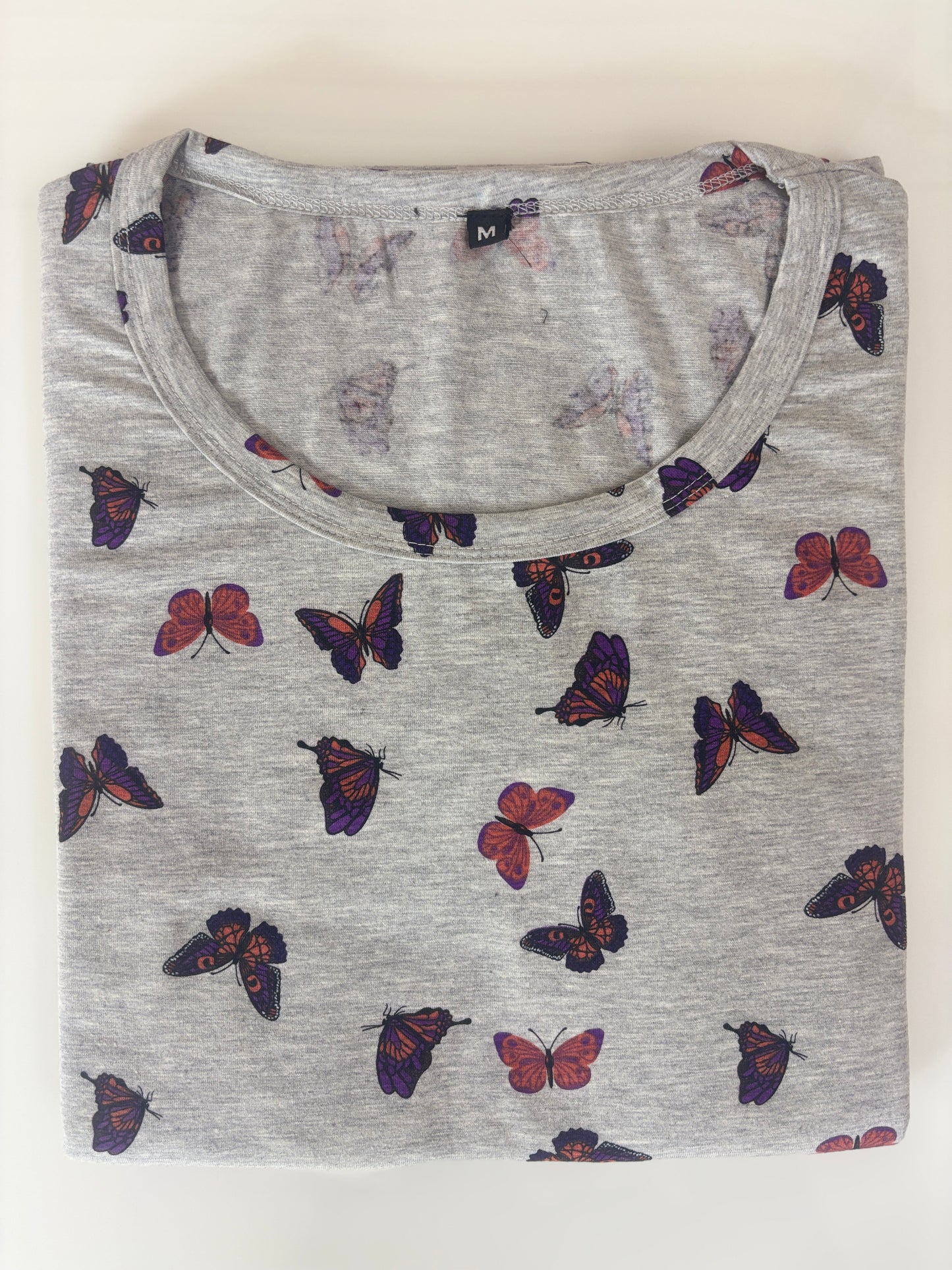 Grey Butterfly Print Lounge Frock