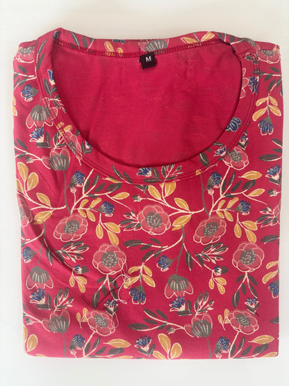 Rust Red Floral Vine Lounge Frock