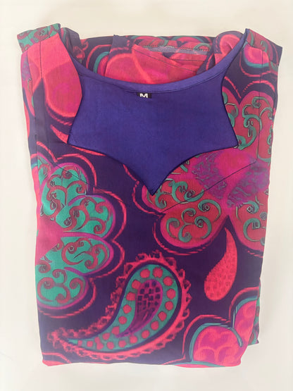 Navy Blue Floral Paisley Feeding Georgette Maxi