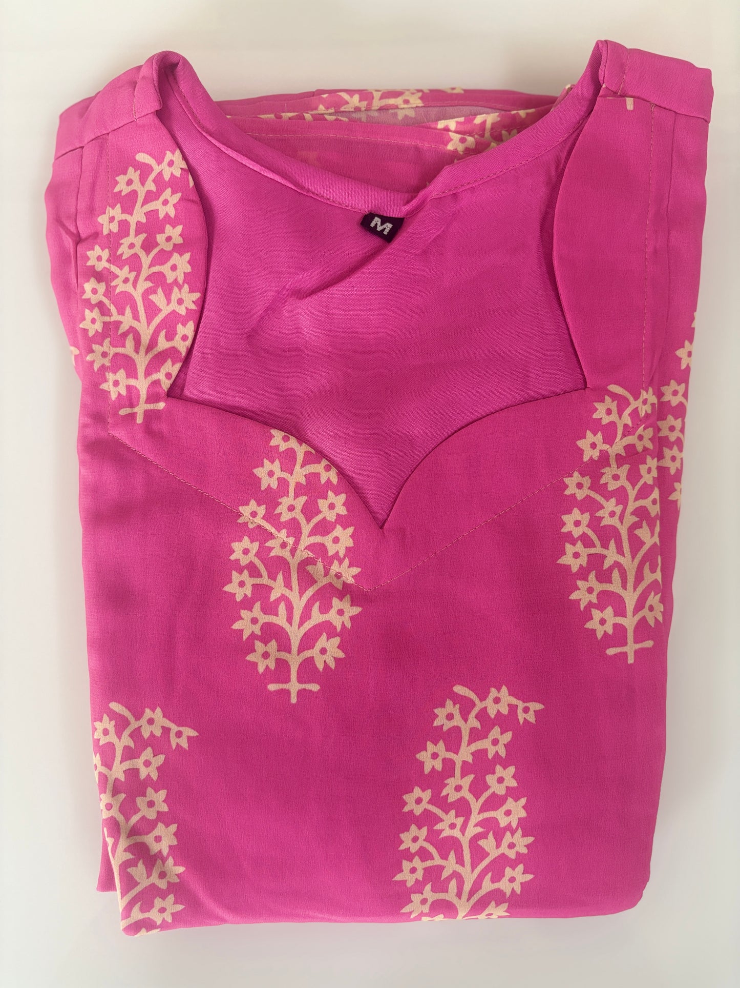 Rose Pink Golden Buta Print Feeding Georgette Maxi
