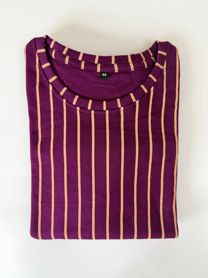 Royal Plum Stripe Cotton Lounge Tunic
