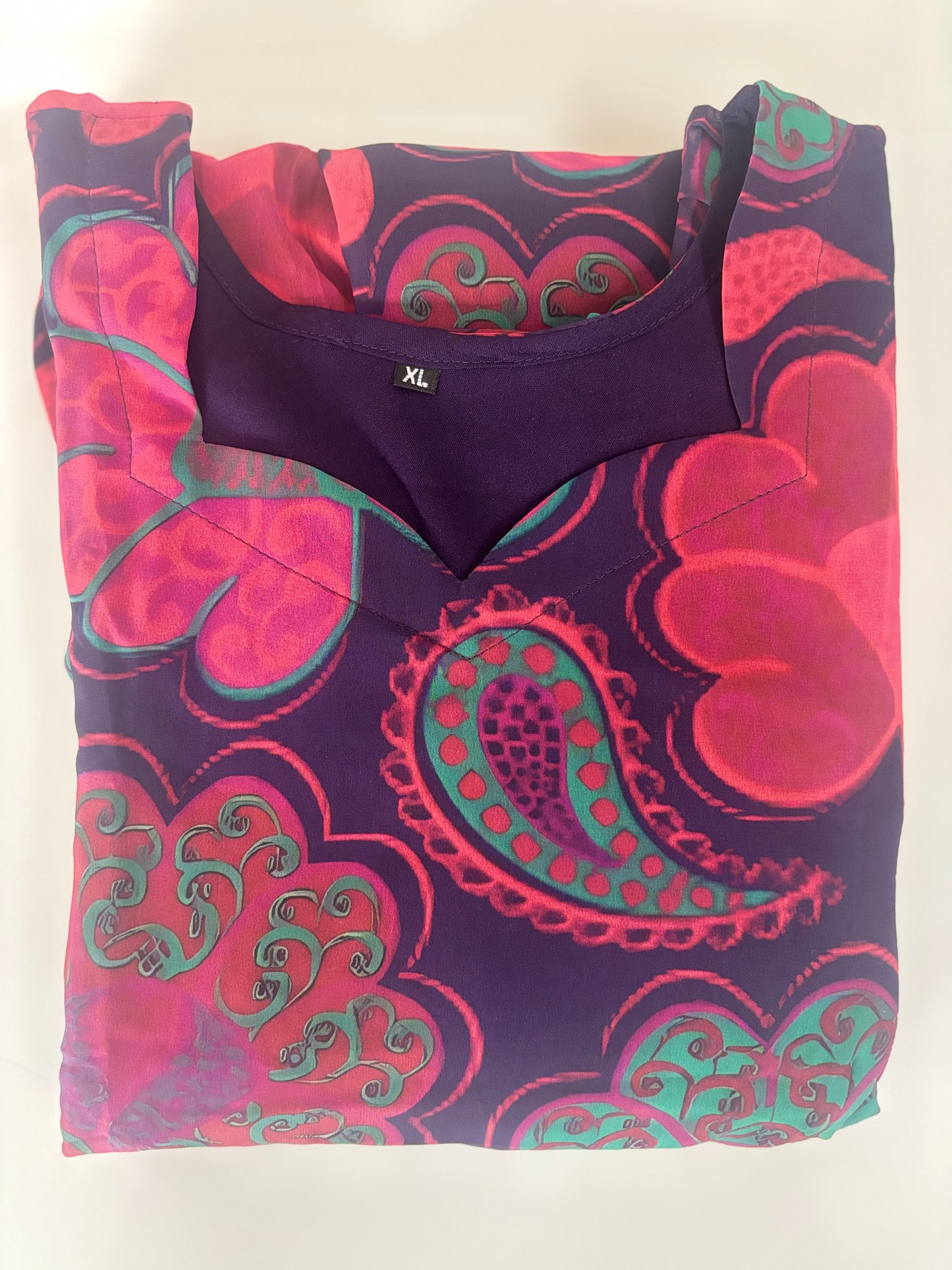 Navy Blue Floral Paisley Non-Feeding Georgette Maxi
