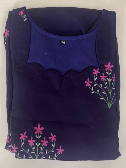 Deep Purple Floral Bouquet Non-Feeding Georgette Maxi