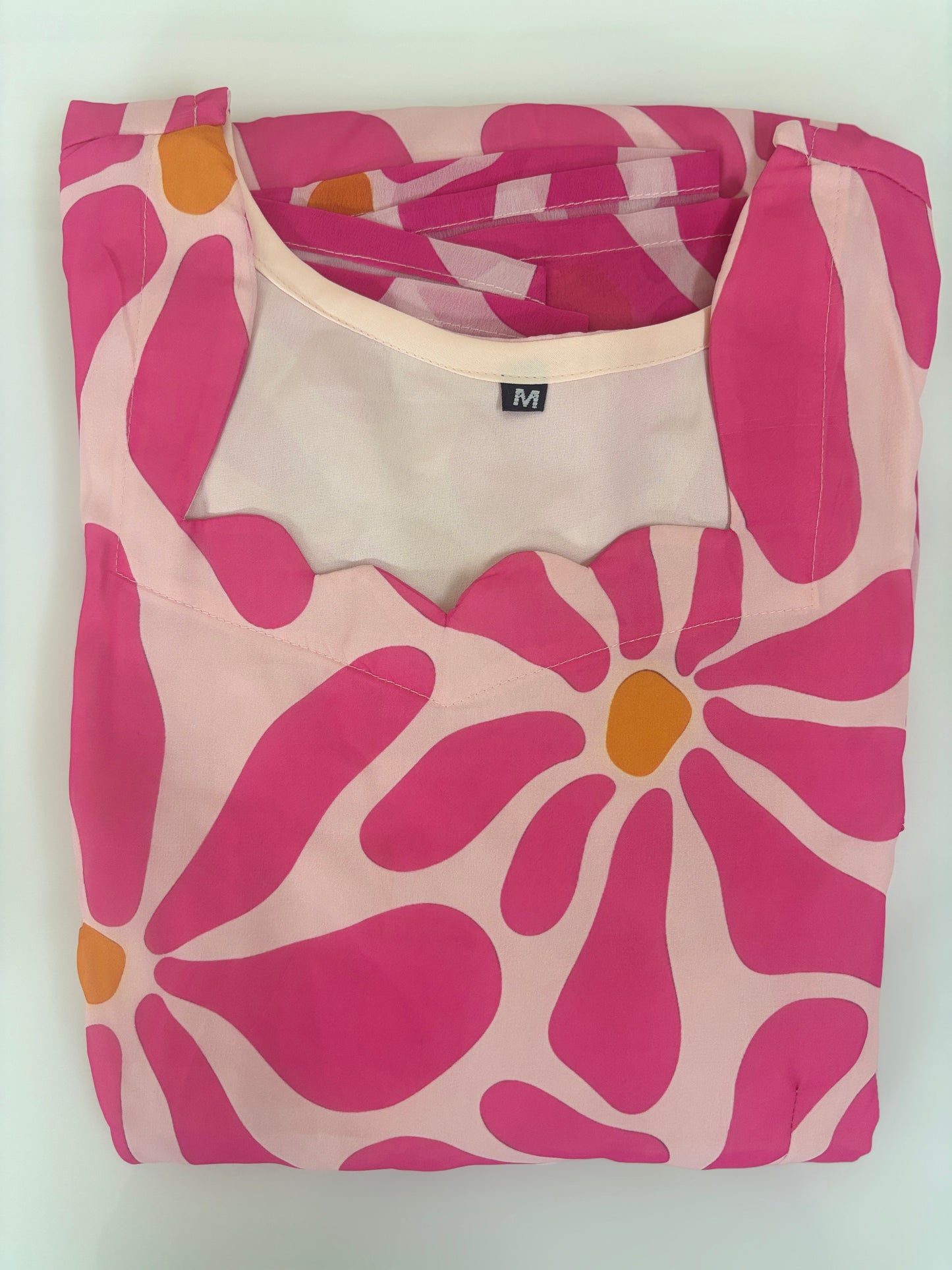 Baby Pink Abstract Floral Non-Feeding Georgette Maxi