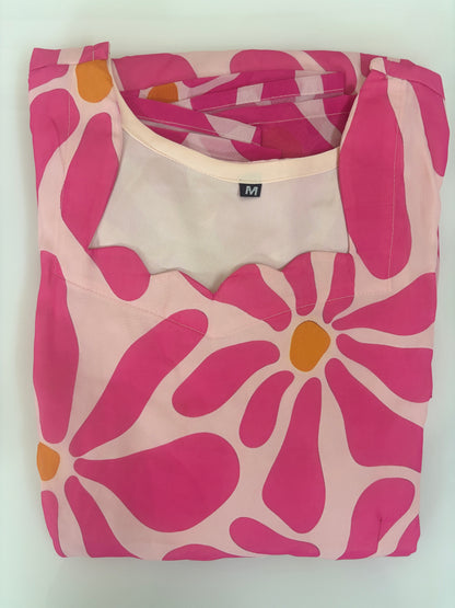 Baby Pink Abstract Floral Non-Feeding Georgette Maxi