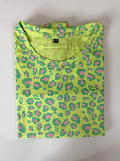 Lime Leopard Cotton Lounge Tunic