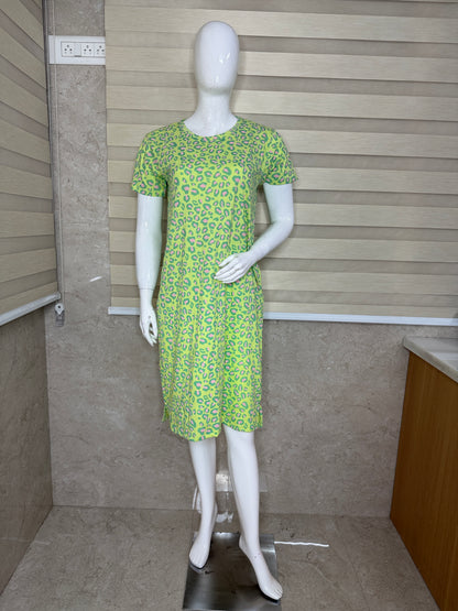 Lime Leopard Cotton Lounge Tunic