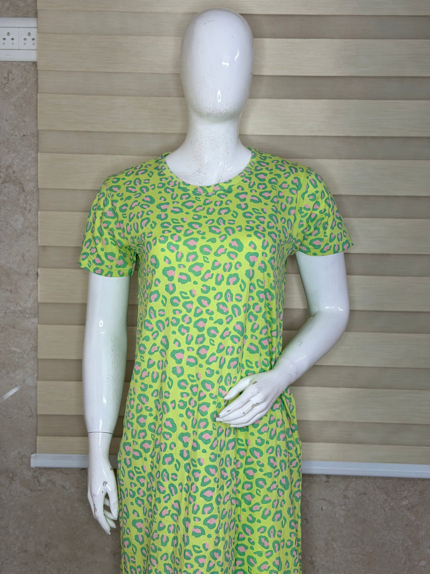 Lime Leopard Cotton Lounge Tunic