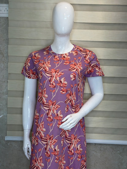 Lavender Blossom Cotton Lounge Tunic