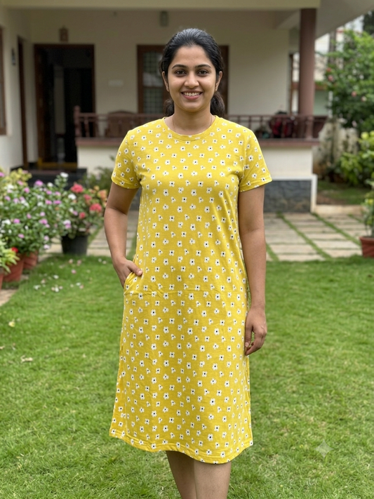 Sunny Daisy Cotton Lounge Tunic