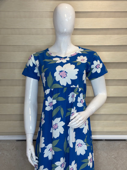 Royal Blue Daisy Floral Lounge Frock