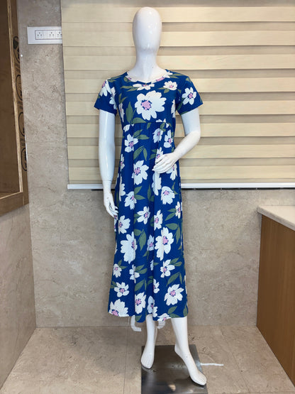 Royal Blue Daisy Floral Lounge Frock